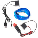 LED ümbritsev valgustus auto / auto USB / 12V lint 3m sinine