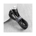 Baseus CATKLF-UG1 Nylon Izturīgs Datu & Uzlādes Vadse USB-C QC3.0 2A to USB 2.0 3M Melns-Pelēks