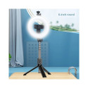 CP X5 LED 16cm Rechargeable Selfie Lamp with BT Remote & Handle + Floor Stand 20-90cm + Phone Holder