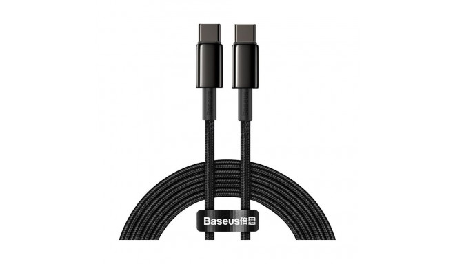 Baseus Tungsten Gold Fast Charging Data Cable Type-C to Type-C 100W 2m Black (Black) 6953156232068