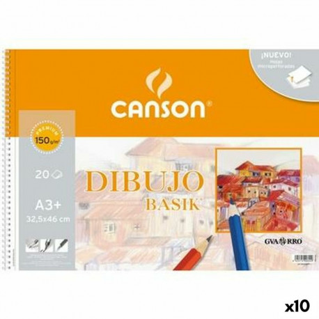 Joonistusplokk Canson Basik Mikroperforeeritud 20 Lehed A3 (10 Ühikut)