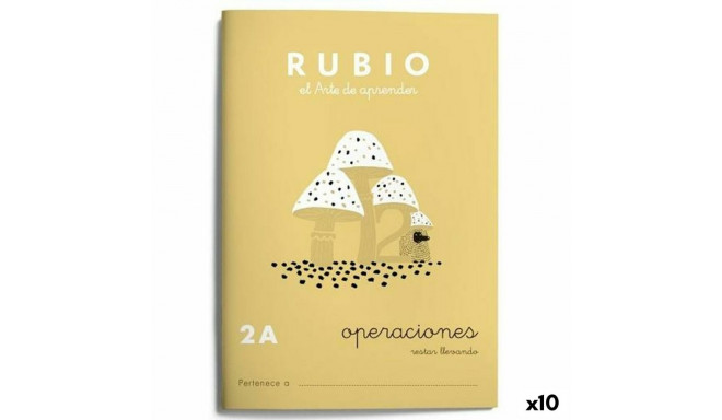 Maths exercise book Rubio Nº2A A5 Spanish 20 Sheets (10 Units)