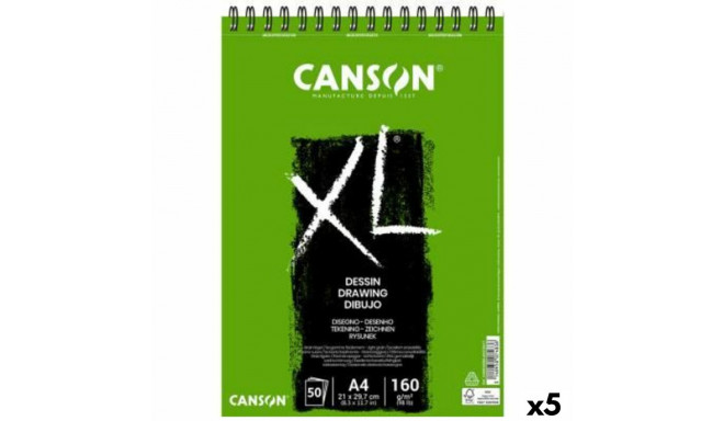 Joonistusplokk Canson XL Drawing Valge A4 5 Ühikut 50 Lehed 160 g/m2