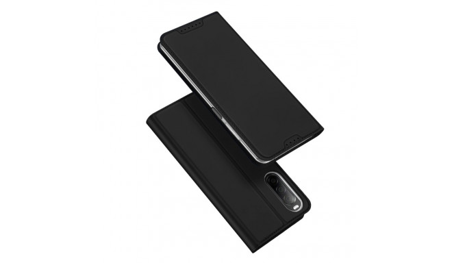 Dux Ducis Skin Pro Case for Sony Xperia 10 V Flip Card Wallet Stand Black