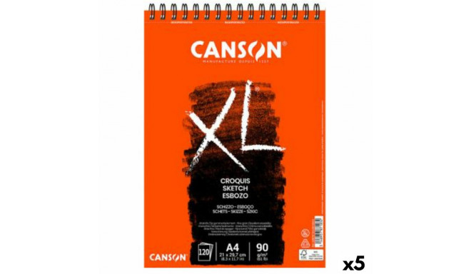 Drawing Pad Canson XL Esboso 20 Sheets White Natural A4 5 Units 90 g/m²