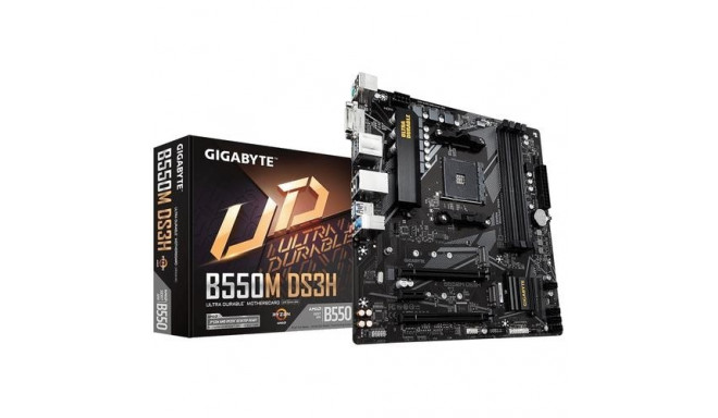 Gigabyte emaplaat B550M DS3H Supports AMD Ryzen 5000 Series AM4 CPUs 5+3 Phases Pure Digital V