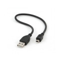 Gembird CABLE USB2 AM-MINI 30CM BLACK/CCP-USB2-AM5P-1