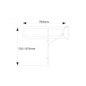 GRAB BAR HD-05, FOLDING, 76 CM, WHITE