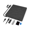 CP W3C Внешний USB 3.0 CD / DVD Устройство Записи / Xтения дисков с 5в1 Кард-Ридером и USB Кабельным