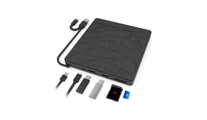 CP W3C Внешний USB 3.0 CD / DVD Устройство Записи / Xтения дисков с 5в1 Кард-Ридером и USB Кабельным