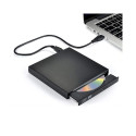 CP RW1 Slim External USB 2.0 CD / DVD Rom Drive Reader with USB Cable Power Black