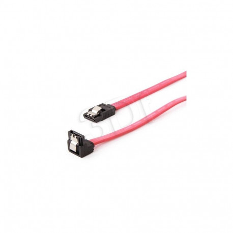Gembird Serial ATA III 50 cm Data Cable with 90 degree bent  metal clips  red