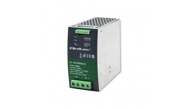 Qoltec 50886 Module UPS DC for DIN rail | 40A | 24V