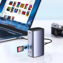 Ugreen Multifunkční HUB 12v1 USB C USB HDMI DP RJ45 AUX SD TF šedý (CM555)