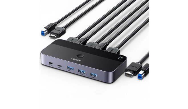 Ugreen CM664 HDMI switch 2in1 KVM switch - black