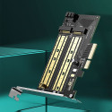Ugreen adaptér rozšiřující karty PCIe 3.0 x4 na SSD M.2 M-Key / M.2 B-Key černý (CM302)