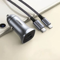 Ugreen rychlá nabíječka do auta USB-A / USB-C 30W PD PPS šedá (CD130)