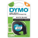 Dymo label printer tape LetraTag Plastic 12mmx4m, black/white