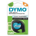 Dymo etiketilint LetraTag Plastic 12mmx4m, läbipaistev