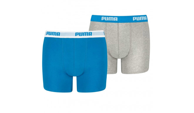 Bokserki dla dzieci Puma Basic Boxer 2P niebieskie, szare 935454 02 140cm