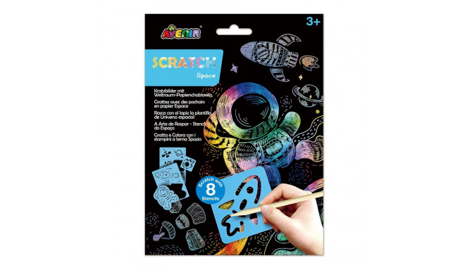 AVENIR Scratch set with stencil: Space