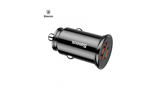 Baseus CCALL-YS01 USB + Type-C pesa 30W PPS autolaadija (PD3.0 QC4.0 + SCP) Must