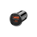 Baseus CCALL-YS01 USB + Type-C pesa 30W PPS autolaadija (PD3.0 QC4.0 + SCP) Must