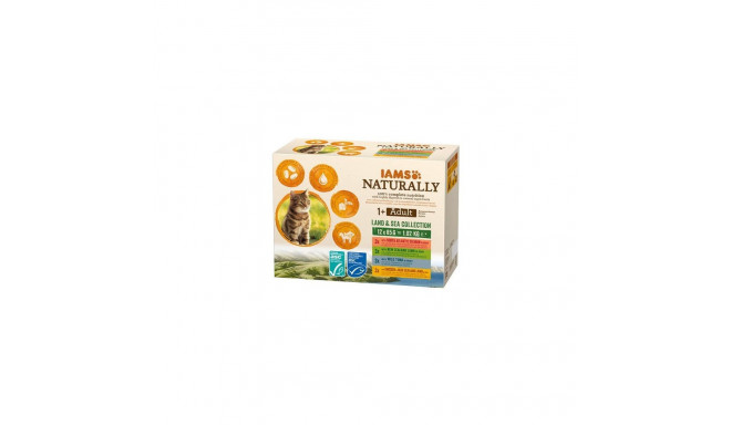 IAMS Naturally Adult Land and Sea kollektsioon märg kassitoit 12 x 85g