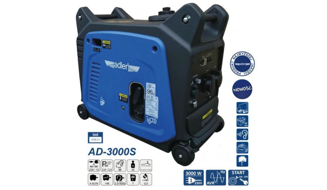 ADLER GENERATOR PRĄDOTWÓRCZY 3KW AD3000S INWENTOROWY