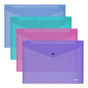 Envelope folder ErichKrause® Fizzy Vivid, C6, 140 mcm, semitransparent, assorted colors (12 pcs in a