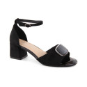 Sergio Leone W SK444A black suede high-heeled sandals (37)