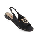 Comfortable sandals with decoration S.Barski W OLI256A, black (37)