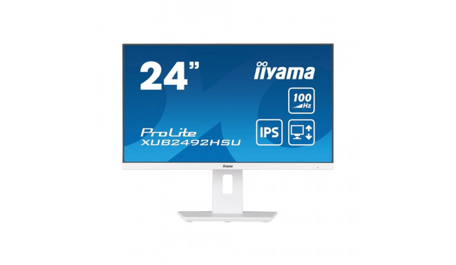 IIYAMA XUB2492HSU-W6 24-tolline VALGE ETE IPS-paneel 1920x1080 100Hz 15cm Kõrguse Reguleeritav Jalg 