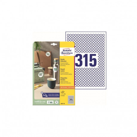 Kleebisetikett AVERY ZWECKFORM Q10mm 315 lehel (3150tk)