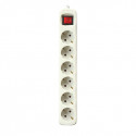 Power Socket - 6 Sockets with Switch Silver Electronics White - 3 m