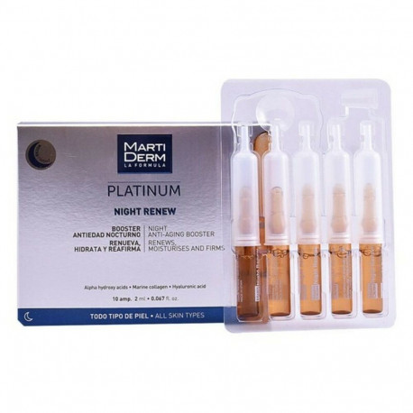 Ampoules Martiderm Platinum Night Renew - 30 Units