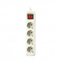 4-socket plugboard with power switch Silver Electronics White - 3 m