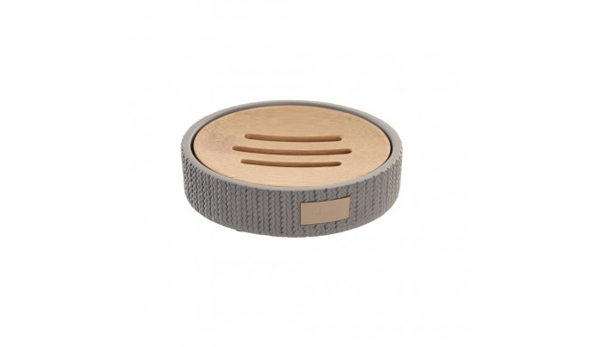 Soap dish DKD Home Decor 11 x 11 x 2,5 cm Grey Cement