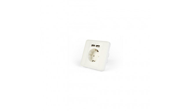 EnerGenie EG-ACU2A2-01 socket-outlet 2 x USB + CEE 7/3 White