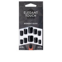 ELEGANT TOUCH CORE COLOUR nails with glue squoval #midnight black 24 u