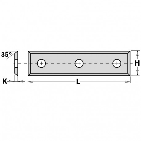 HWM-KNIFE 50x12x1.7mm THREE HOLES (4/35°) HWM-K1920