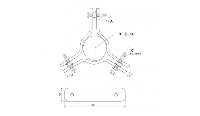 Guy-wires clamp SR-3050E