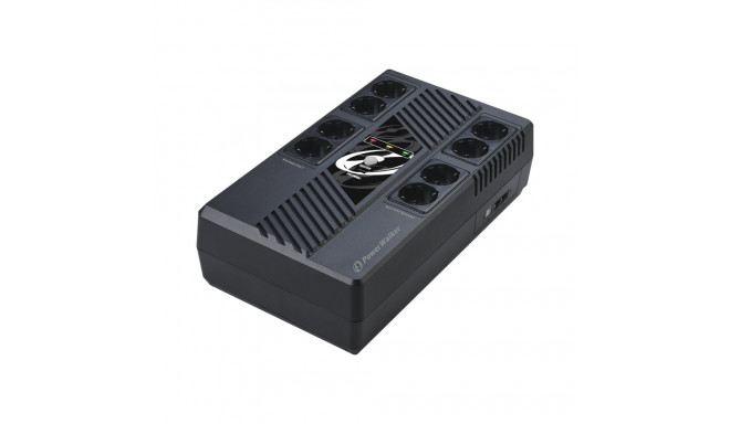 POWER WALKER UPS Line-Interactive 600VA MS 8x FR RJ45 in/out USB HID USB charger