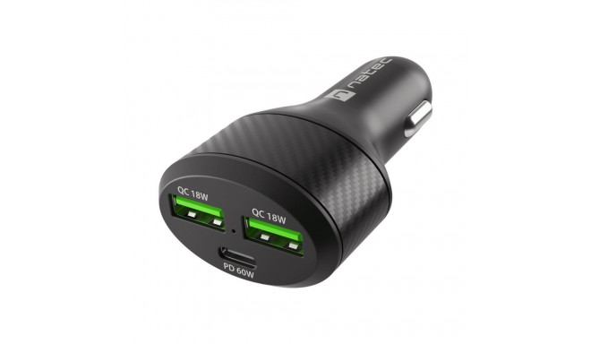 NATEC Car charger Coney 2x USB 1x USB-C PD 3.0 84W QC3.0