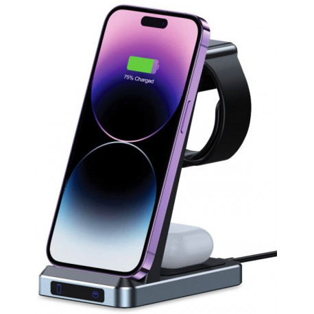 Tech-Protect juhtmevaba laadija A26 3in1 QI15W, must