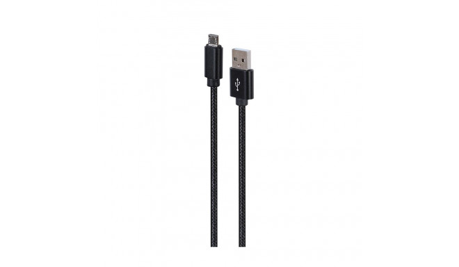 Gembird CCDB-mUSB2B-AMBM-6 Puuvillast punutud Micro-USB kaabel metallist pistikutega, 1.8 m, must
