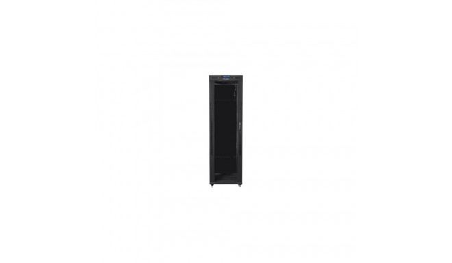 LANBERG vabaltseisev 19-tolline rack-kapp 42U 600x800 klaasuks LCD flat pack must