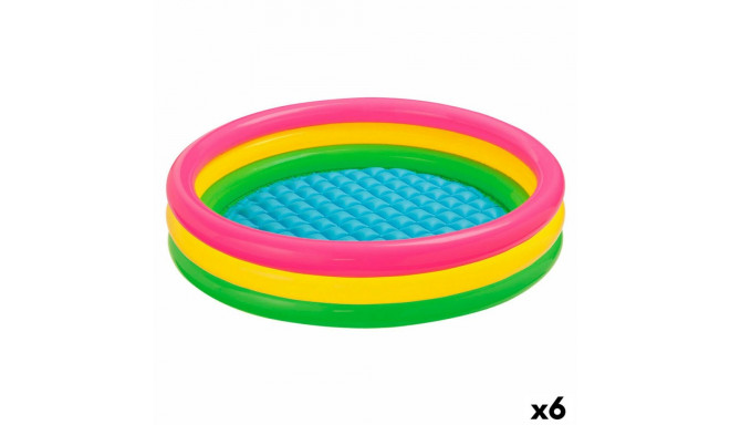 Inflatable Paddling Pool for Children Intex Sunset Rings 131 L 114 x 25 x 114 cm (6 Units)