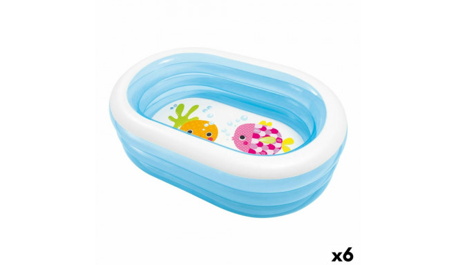 Täispuhutav lastebassein Intex Ovaalne Sinine Valge 230 L 163 x 46 x 107 cm (6 Ühikut)