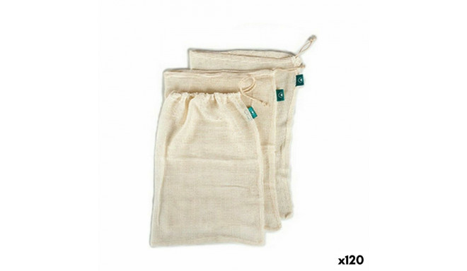 Toiduainete säilitamise taaskasutatavate kottide komplekt 8116 8116 Valge 100% puuvilla 5 x 48 x 33 